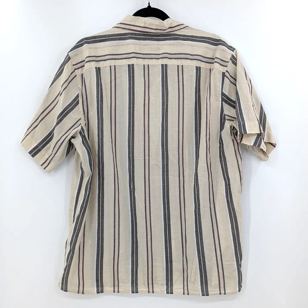 Resort Stripe Button Down Shirt Cotton Banana Republic Standard Fit M‎